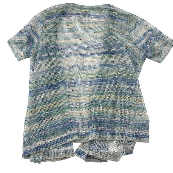 Blair Womens Open Knit Cardigan XL Blue Green - Picture 5 of 5